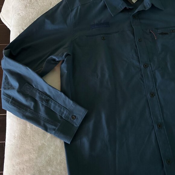 Sitka Gear Mens Button-Up Shirt XL Blue Employee Worldwide Power Products Logo - Picture 4 of 9